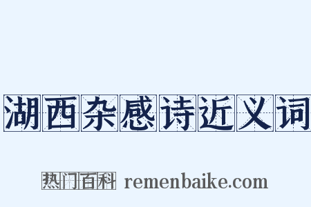 湖西杂感诗近义词是什么意思的图片